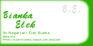 bianka elek business card